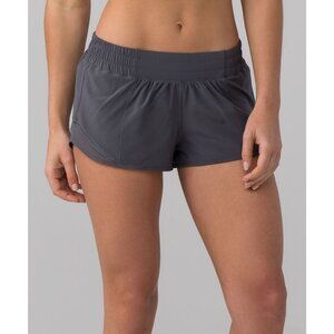 Lululemon Hotty Hot Short II 2.5" Size 8 Dark Carbon Gray Lined Running Shorts